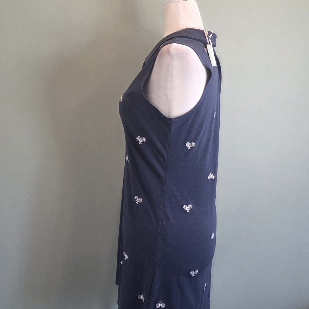 Sigrid Olsen Golf & Tennis Navy Sleeveless Polo Dress with Embroidery Large NWT - Picture 5 of 9